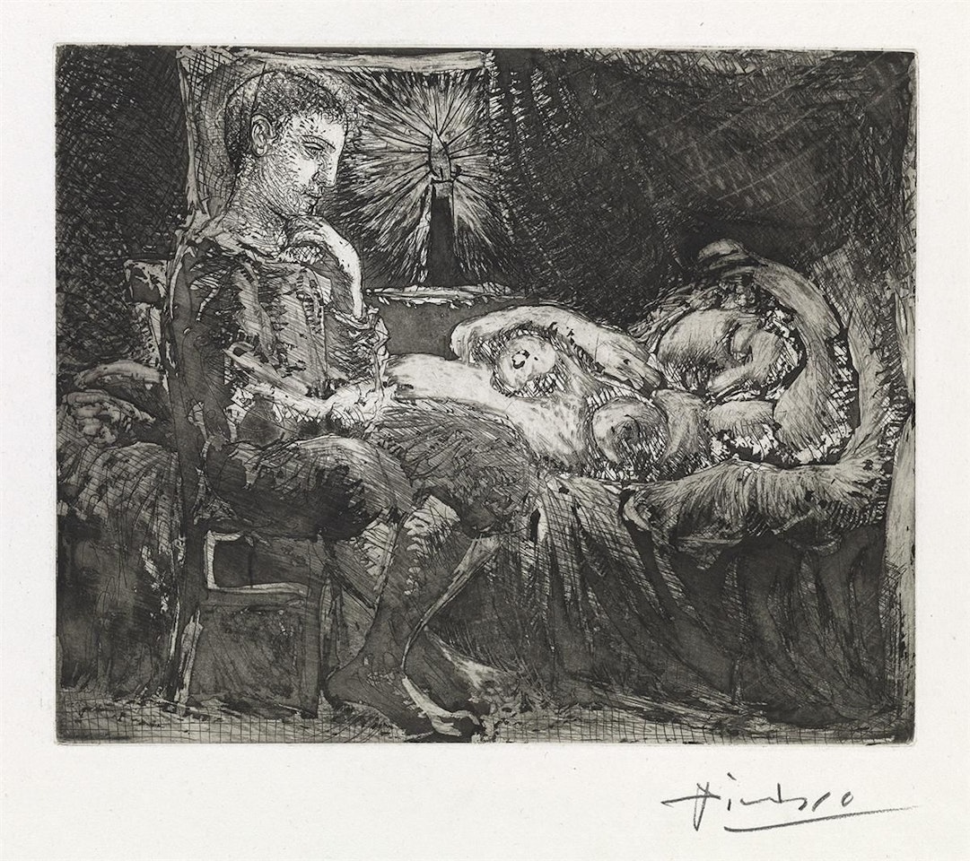 Garçon Et Dormeuse À La Chandelle by Pablo Picasso