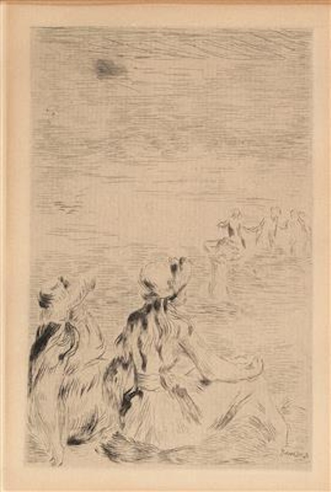 “Sur la plage, à Berneval” by Pierre-Auguste Renoir