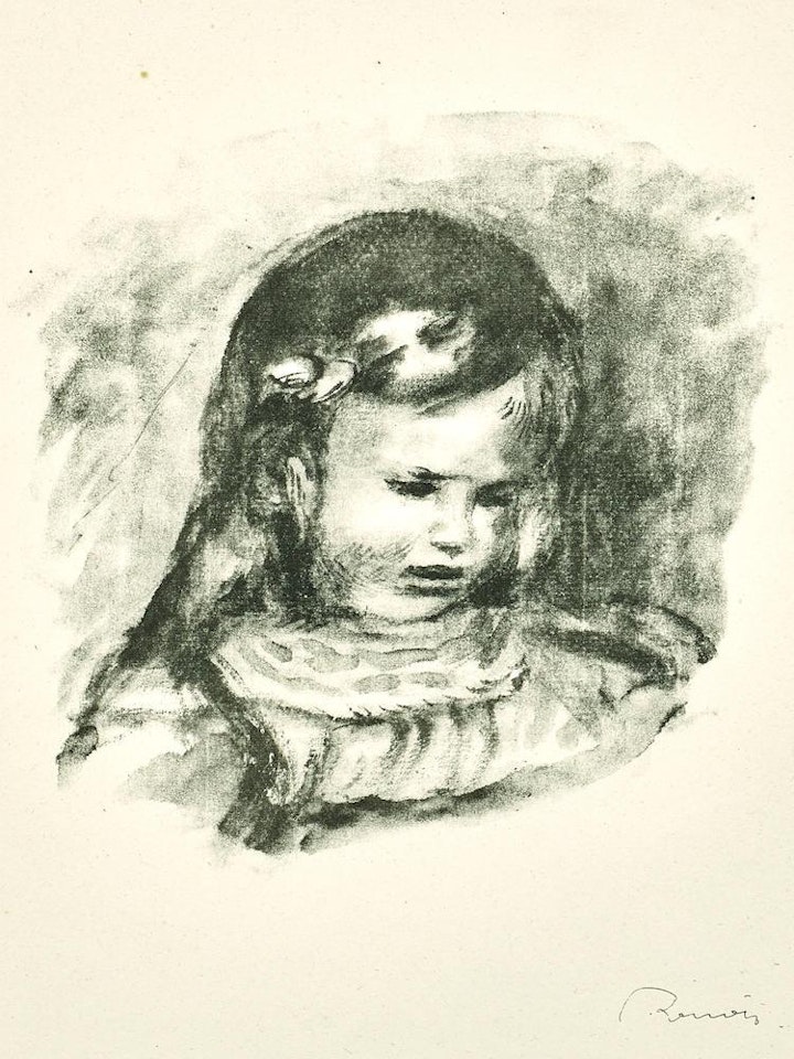 Claude Renoir, La Tête Baisée, from L'Album des Douze Lithographies Originales de Pierre-Auguste Renoir (D. 39) by Pierre-Auguste Renoir