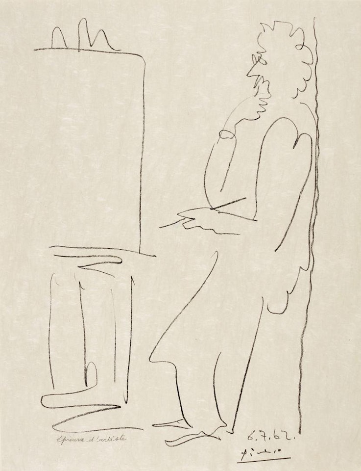 LE PEINTRE ET SON MODÈLE (B. 1034; M. 353) by Pablo Picasso