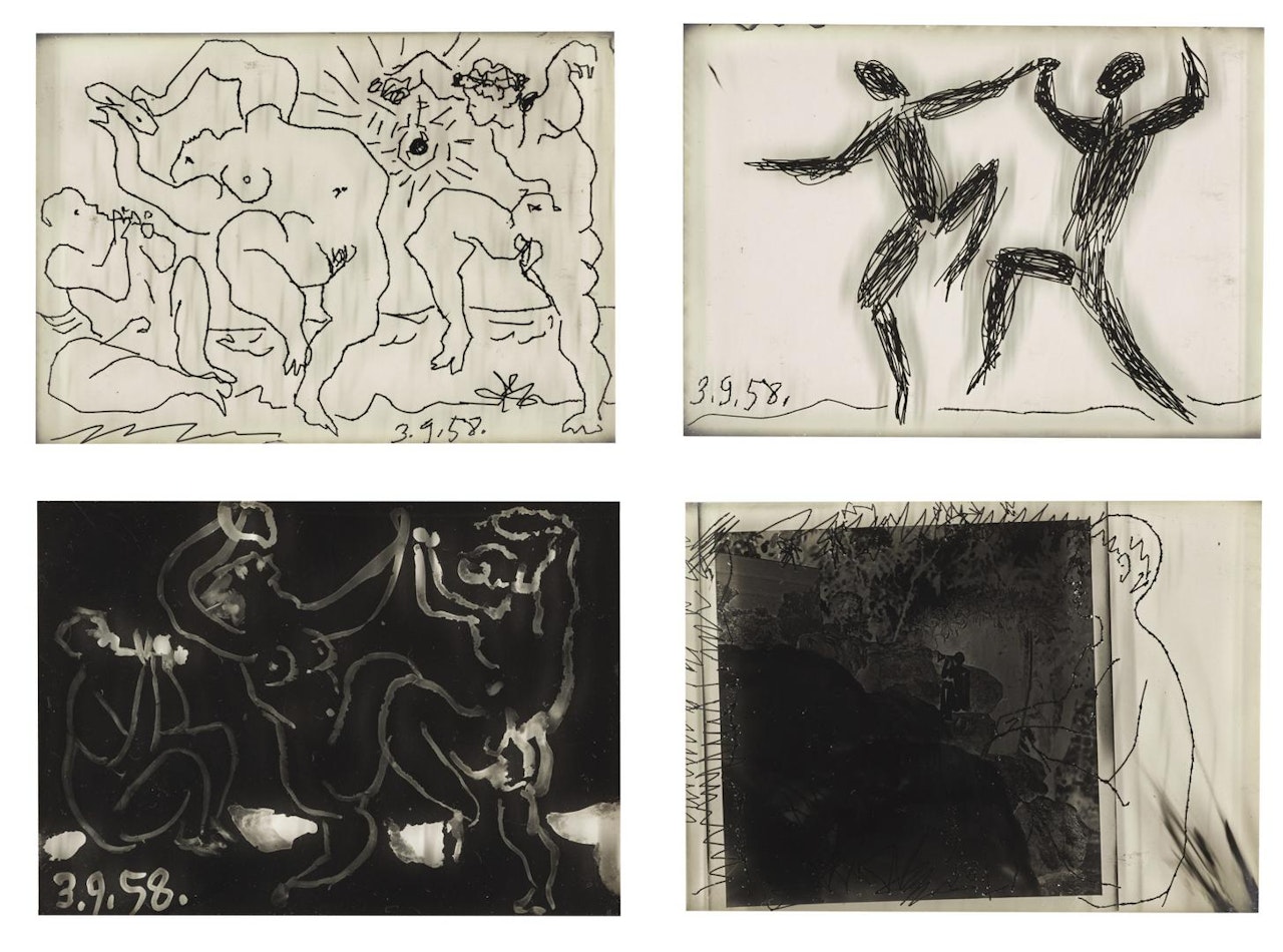 DANSEURS; FAUNE ET JOUEUR DE DIAULE; BACCHANALE I AND II (FOUR UNIQUE WORKS) by Pablo Picasso