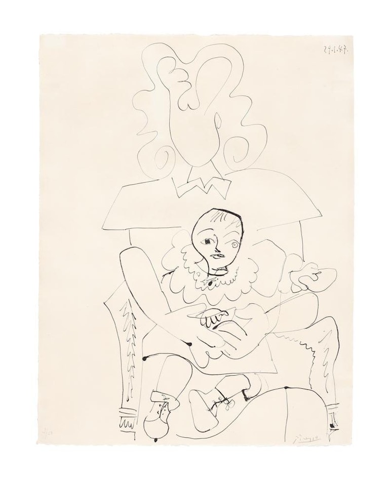 Inès et son Enfant (Bloch 414; Mourlot 60) by Pablo Picasso