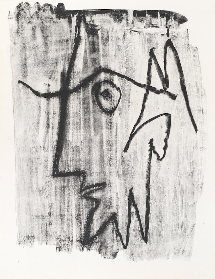 Profil d'Homme Barbu Regardant à Gauche (Mourlot 397) by Pablo Picasso