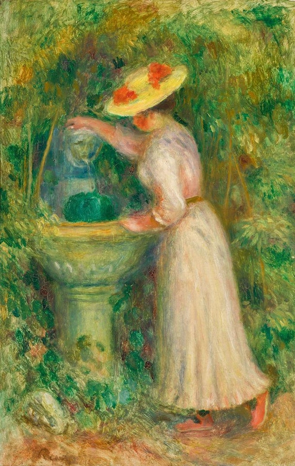 LA FONTAINE OR JEUNE FILLE PRÈS D'UNE FONTAINE by Pierre-Auguste Renoir