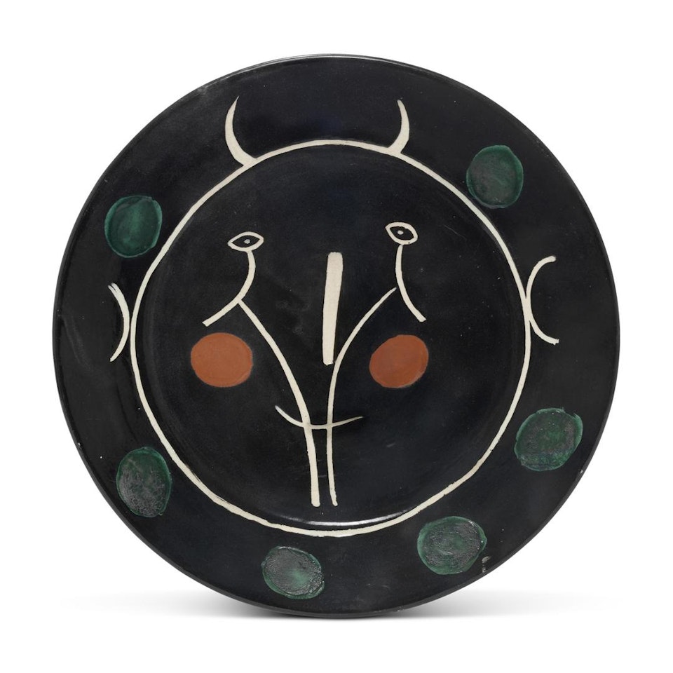 Service visage noir (A.R. 35) by Pablo Picasso