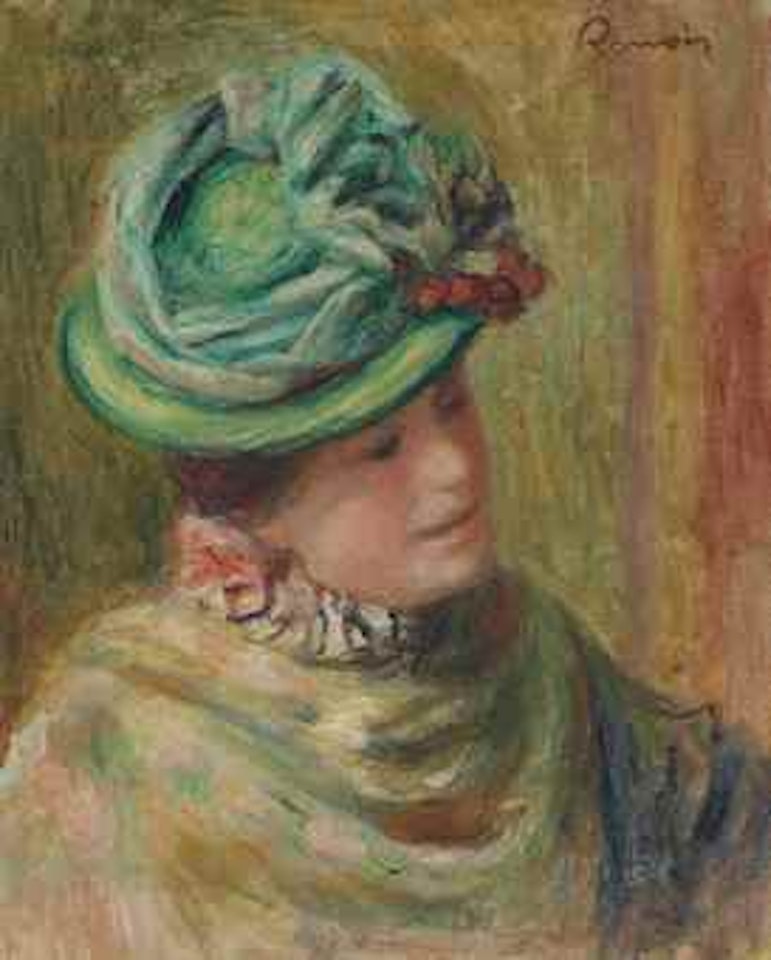 Etude, Jeanne Baudot en chapeau vert by Pierre-Auguste Renoir