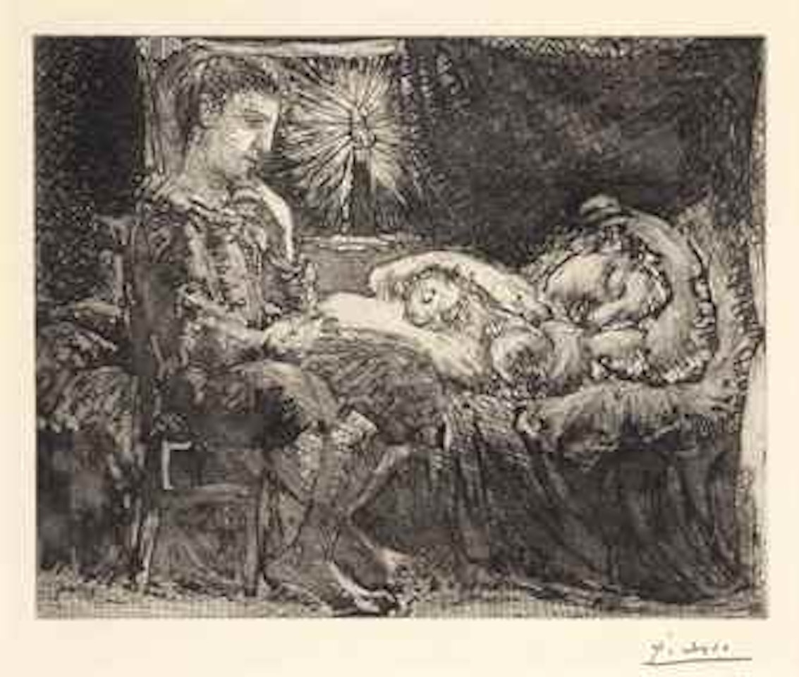 Garçon et Dormeuse à la Chandelle, from La Suite Vollard by Pablo Picasso