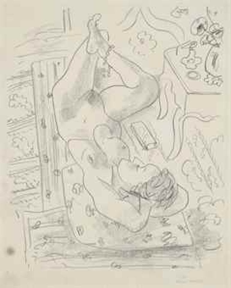 Nu renversé près d'une table Louis XV by Henri Matisse