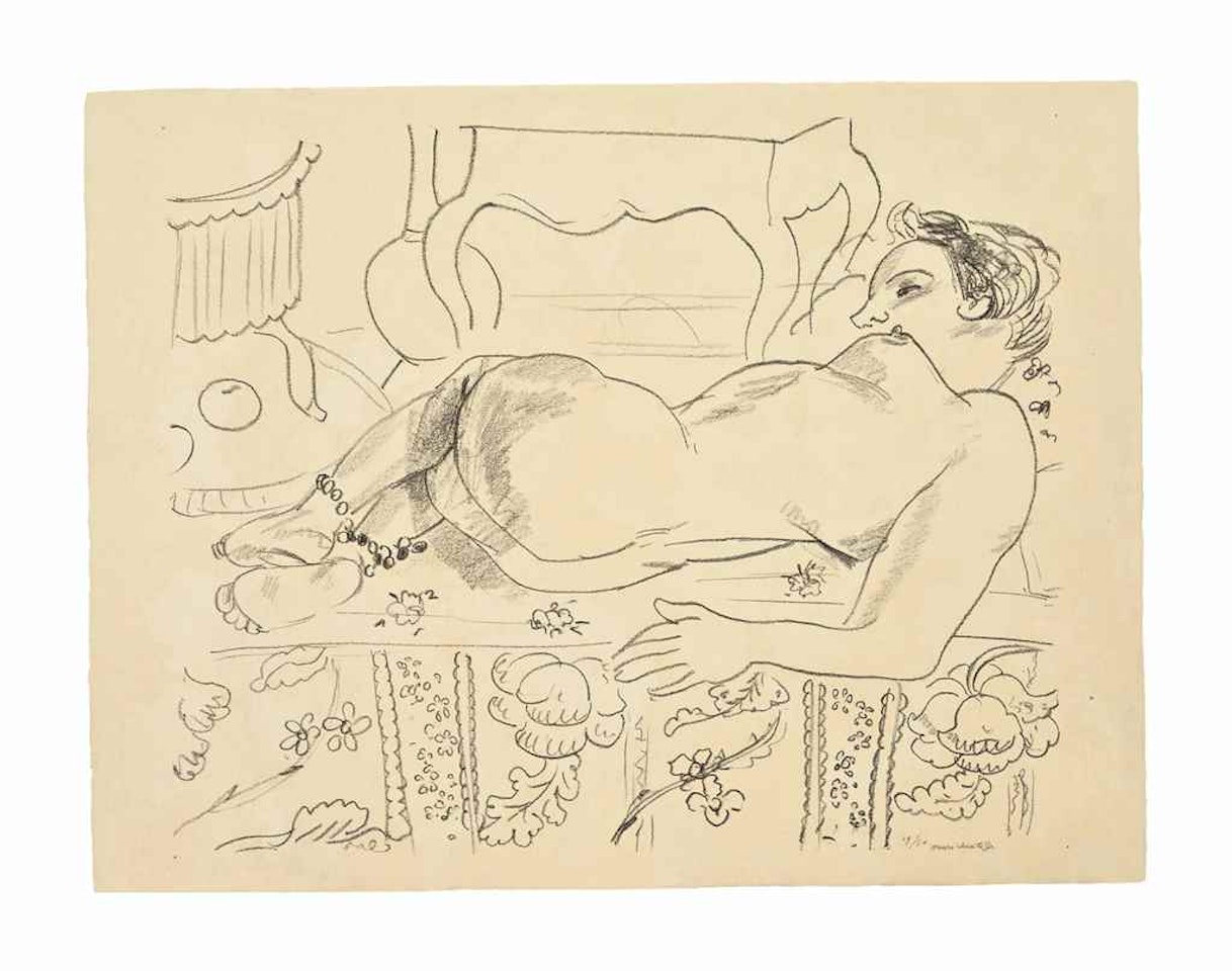 Nu couché sur sol fleuri by Henri Matisse