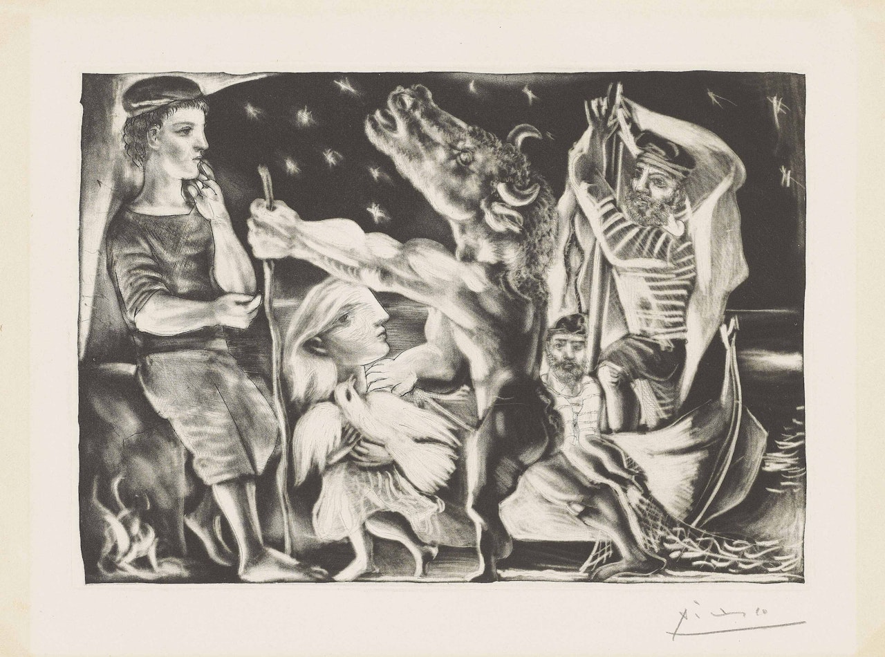 Minotaure aveugle guidé par une Fillette dans la Nuit, from: La Suite Vollard by Pablo Picasso