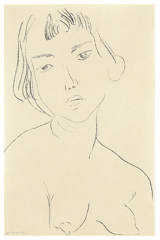 Visage légèrement penché vers la gauche by Henri Matisse