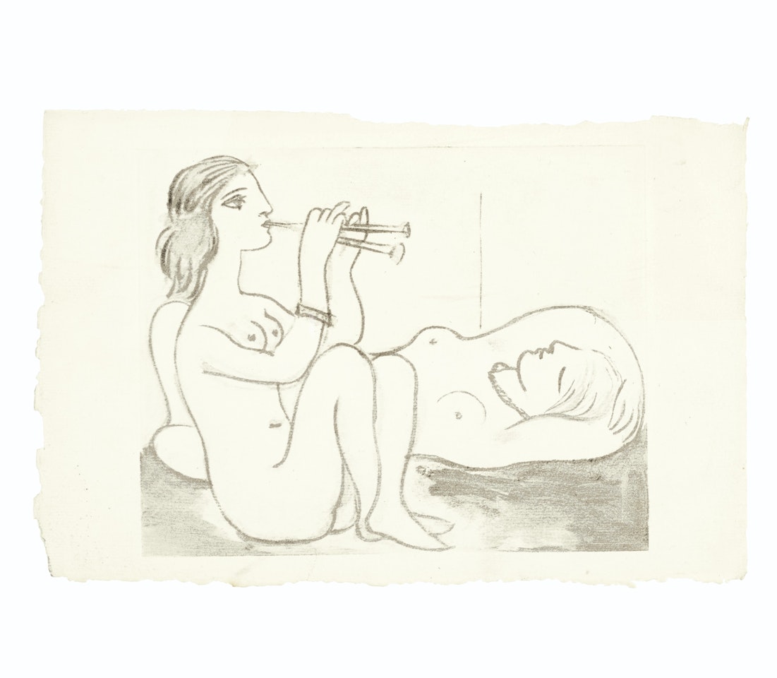 Flûtiste et Dormeuse IX by Pablo Picasso