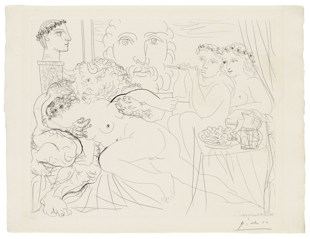Minotaure caressant une femme, from: La Suite Vollard by Pablo Picasso
