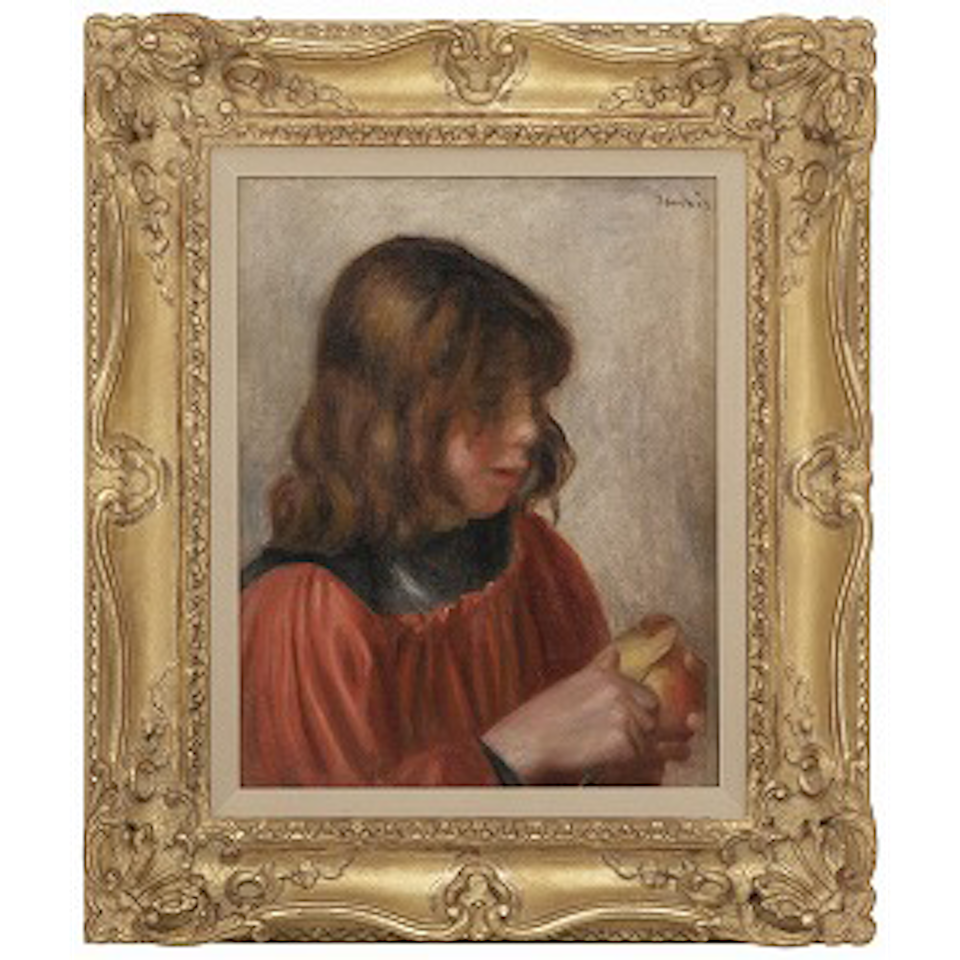 Tête de jeune fille épluchant un fruit by Pierre-Auguste Renoir