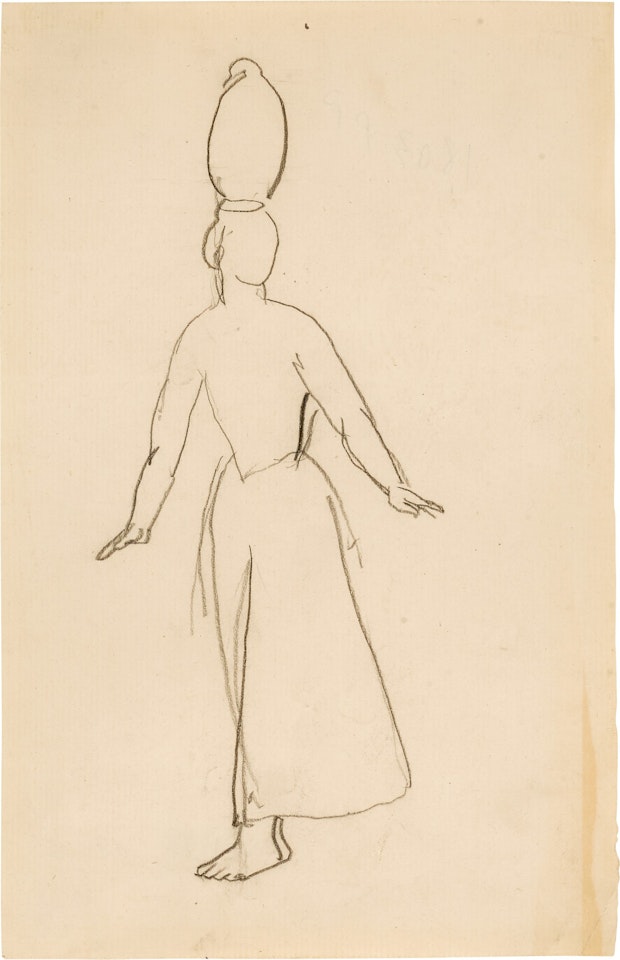 FEMME PORTANT UN CRUCHE SUR LA TÊTE by Pablo Picasso