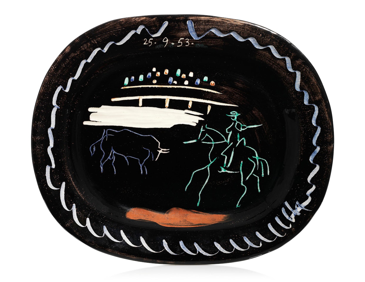 Corrida sur fond noir (A.R. 198) by Pablo Picasso