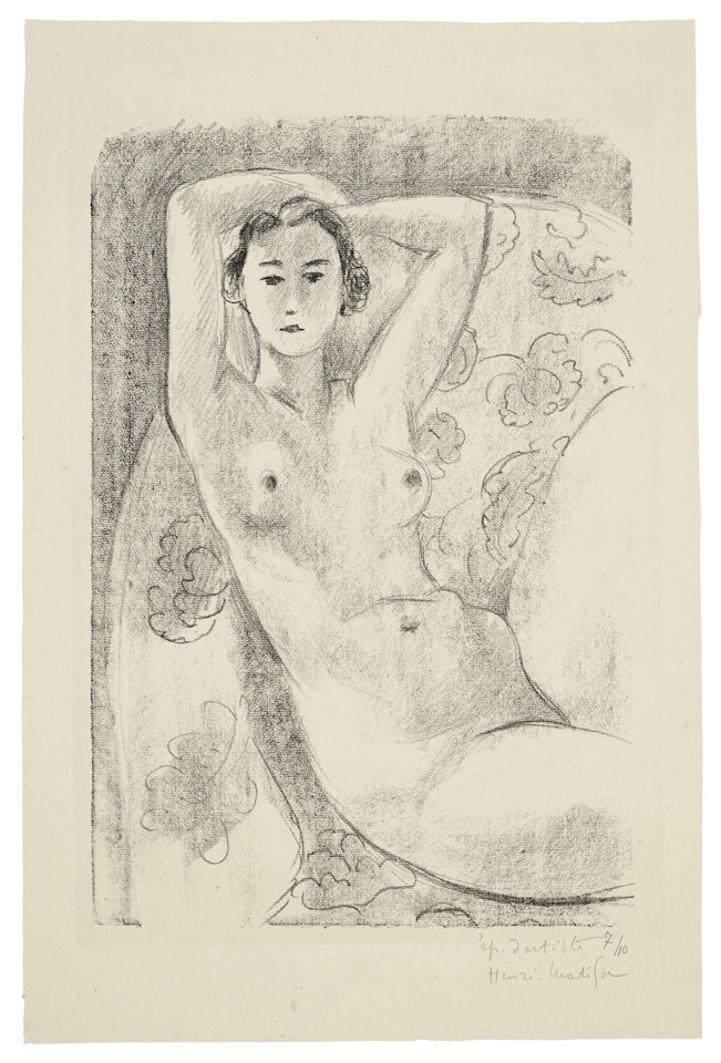 Nu assis dans un Fauteuil au décor fleuri by Henri Matisse