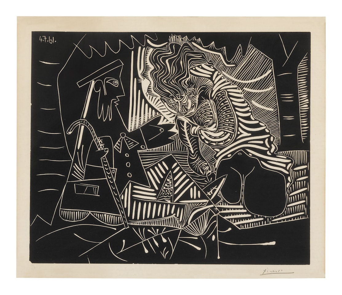 VARIATION SUR LE DÉJEUNER SUR L'HERBE DE MANET (B. 1023; BA. 1277) by Pablo Picasso