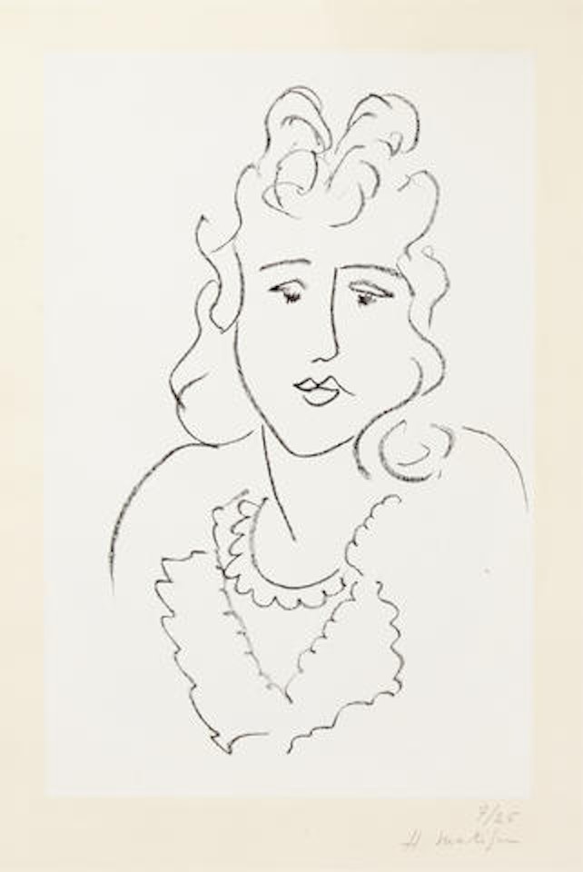 Buste de femme, from Poèmes de Charles d'Orléans (study) by Henri Matisse