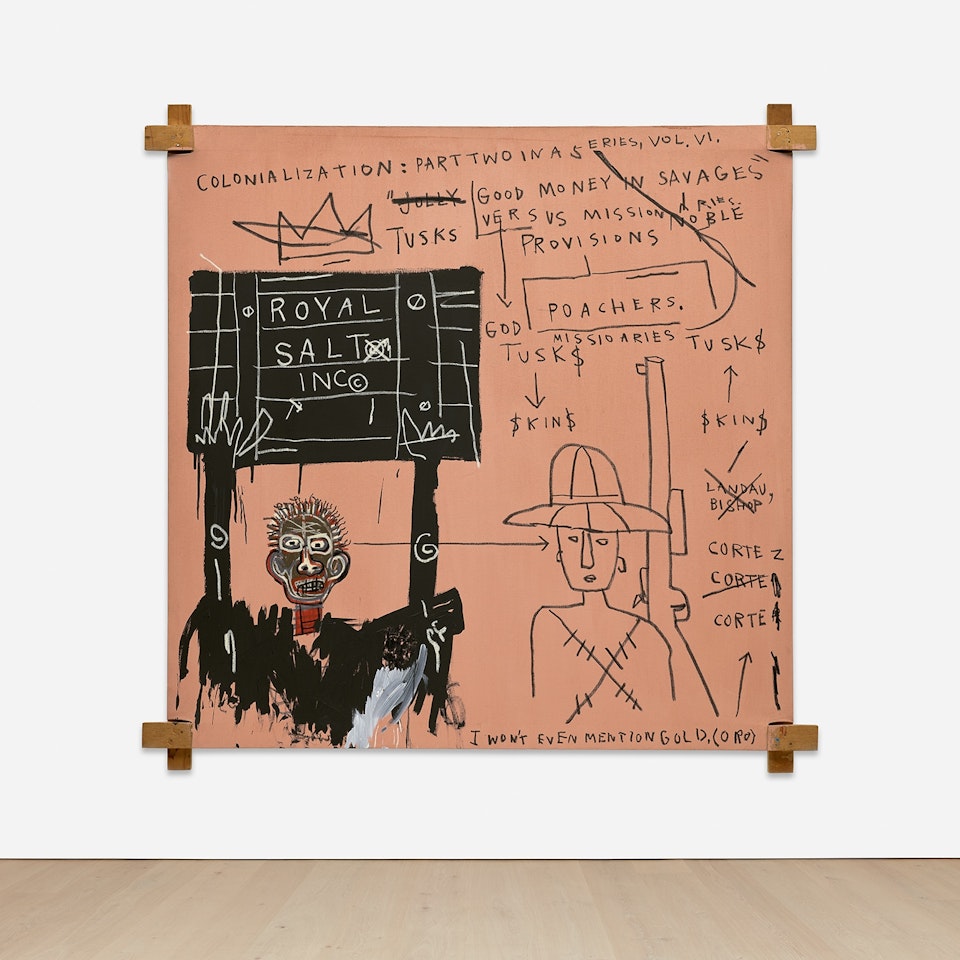Native Carrying Some Guns, Bibles, Amorites on Safari by Jean-Michel Basquiat